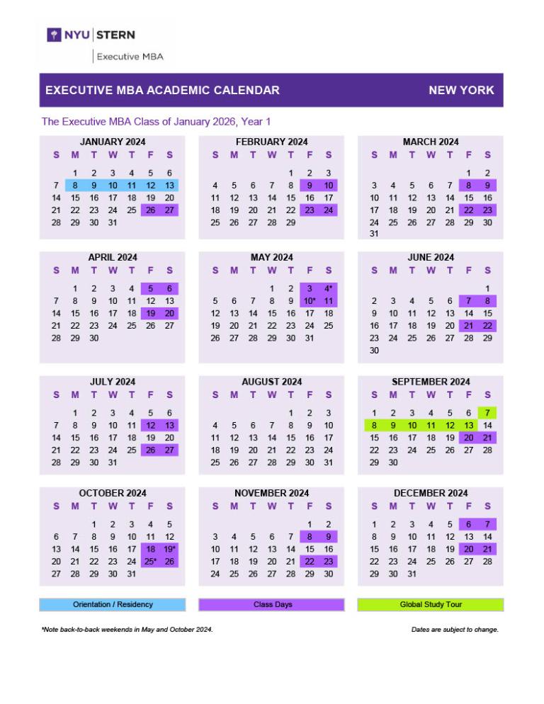 Calendar 2024 Nyu Elana Harmony   J26 Year 1 Academic Calendar 4 